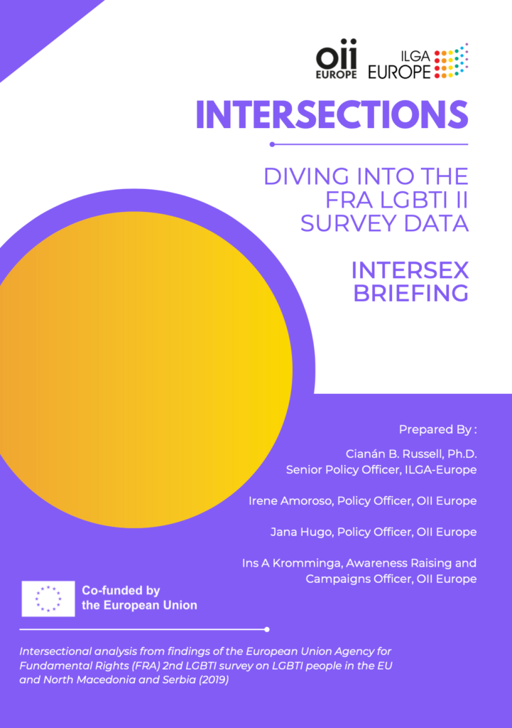 cover of "Intersections: The LGBTI II Survey – Intersex Analysis" by ILGA-Europe and OII Europe